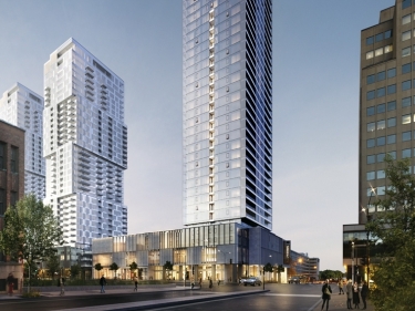 The QuinzeCent - New condos in Cote-des-Neiges currently building with elevator with indoor parking near a train station with gym: Studio/loft, $800 001 - $900 000